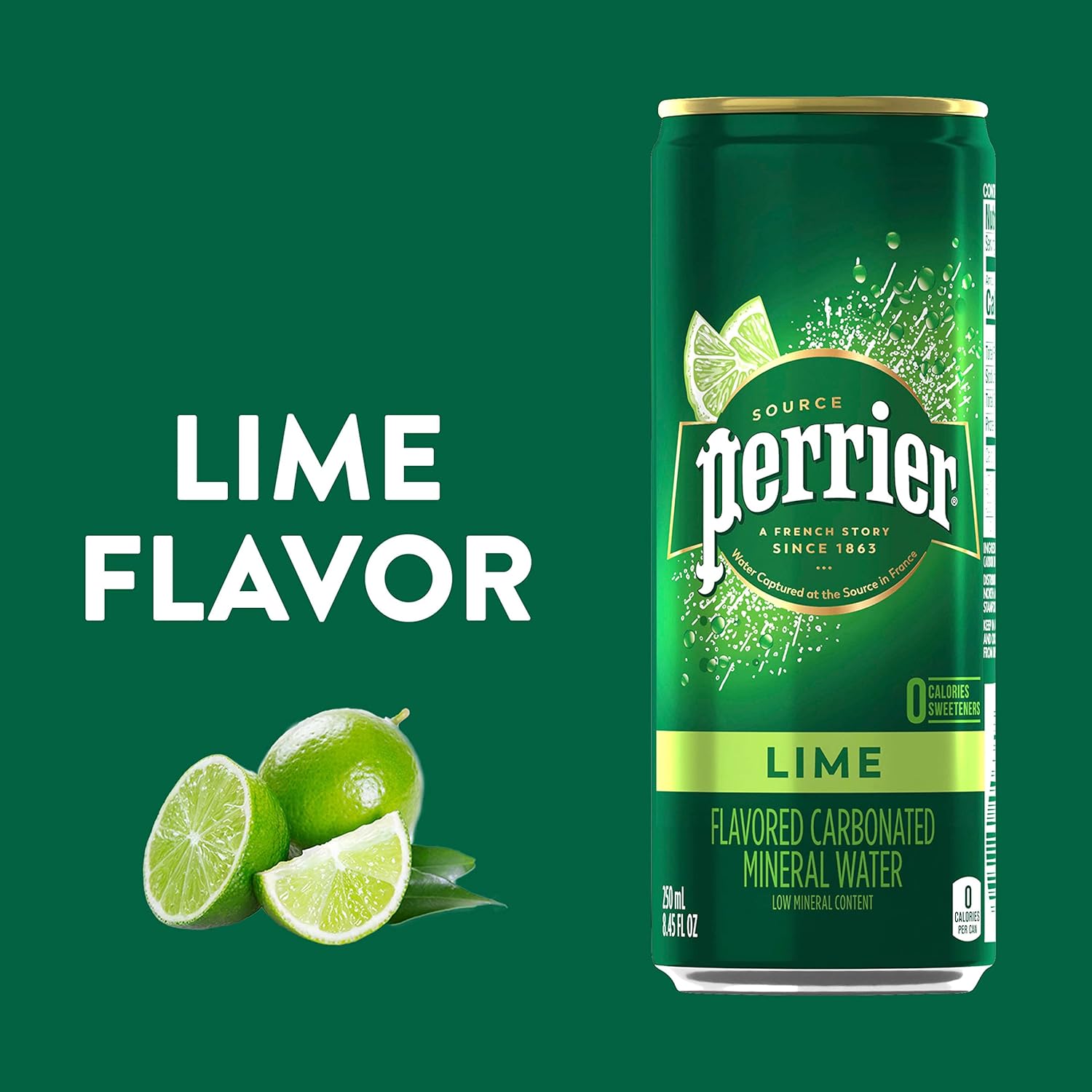 30 x Perrier Sparkling Mineral Water Lime Can Case 250ml - Image 2