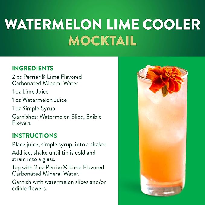 30 x Perrier Sparkling Mineral Water Lime Can Case 250ml - Image 3