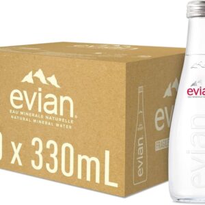 20 x Evian Aramis Glass Bottle Case 330ml